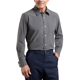 Joe & Bella Magnetic Shirt for Men | Men's Adaptive Button-Down Shirt with Magnetic Buttons and Lightweight Stretch Fabric, Heathered Grey, XL