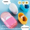 2 Pcs Manual Pencil Sharpener with Eraser Pencil Sharpener with