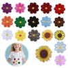 17 Pieces Iron-On Patches Floral Embroidered Patches for Clothes, Hats,