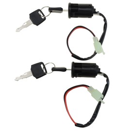 WOOSTAR 2 Wire Ignition Key Switch Lock Replacement for 50cc 70cc 90cc 110cc 125cc 150cc 200cc 250cc Electrical Scooter Go Kart ATV 4 Wheeler Quad Pack of 2
