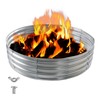 4FT Galvanized Fire Pit Ring, Foldable 48 Inch Silver Round