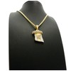 Sparkled Stone Stud Jesus Face Pendant 24" Various Chain Necklace