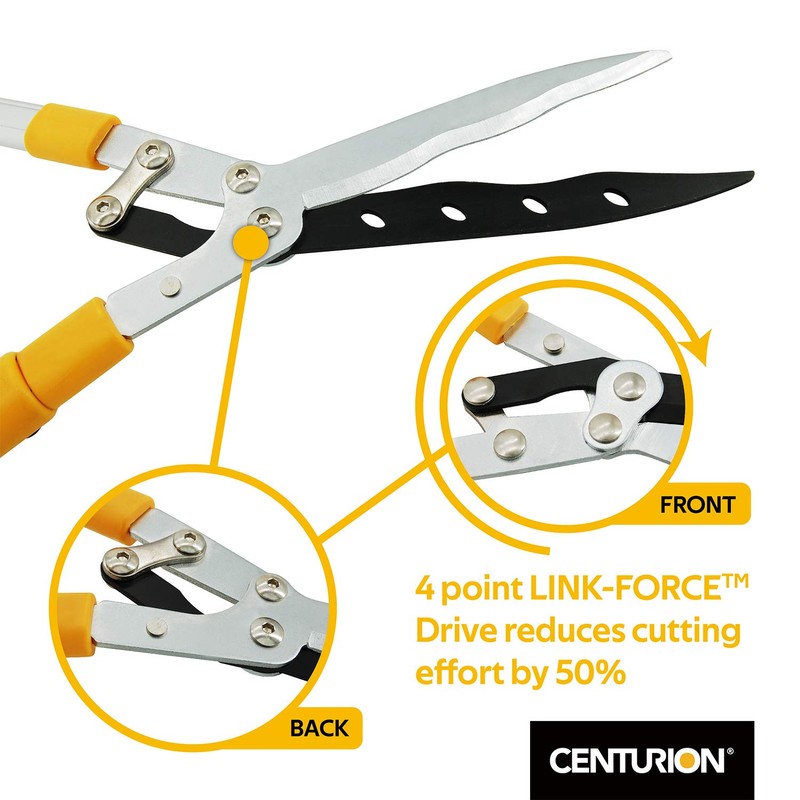Centurion 75 Upgraded Telescoping Hedge Shears with 9-inch Wavy Blade