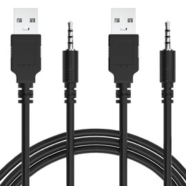 Warmstor 2-Pack 3.3-Feet USB 2.0 Type A Male to 3.5mm AUX Male Charging Cable Charge Cord for MP3 MP4 Players, Headphones, Speakers, Watches, Boombox