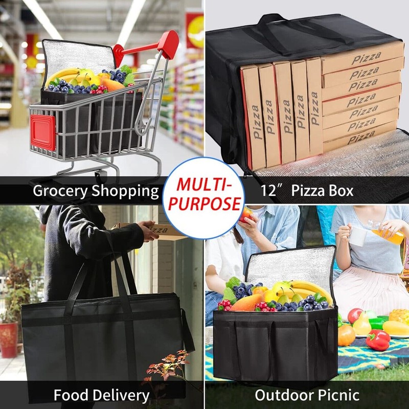 CIVJET Insulated Food Delivery Bag, XXXL Insulated Reusable Grocery Cooler/Hot