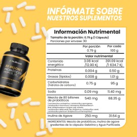 80 Billones De Probiticos Nuboost 30 Cpsulas Lactobacilos Sin Sabor