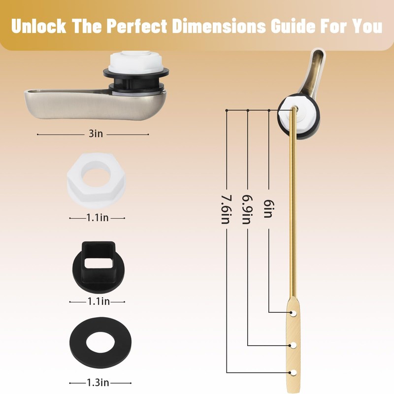 Lydia's Deal Toilet Handle Replacement Kit, Adjustable Front Mount Toilet