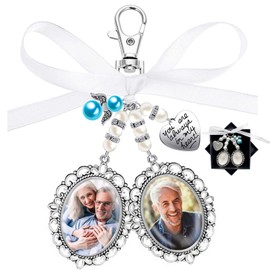 Wedding Bouquet Photo Charm, Wedding Bouquet Charms Bouquet Photo Memory Charm Bridal Bouquet Charm with 2Pcs Picture Frame Bouquet Picture Charm for Wedding Party(1Pcs)