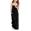 Haloumoning Girls Wide Leg Jumpsuit Kids Casual Sleeveless Romper Spaghetti