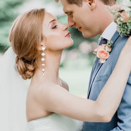 EVER FAITH Art Deco Crystal Earrings, Bling Round Square Oval Cut Teardrop Rhinestone Wedding Earrings for Women Bridal Iridescent AB Silver Tone, Crystal