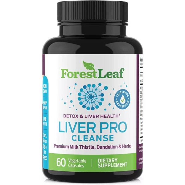 Forest Leaf Liver Cleanse Detox Pro (60 Capsulas Veganas) Hecho En Usa