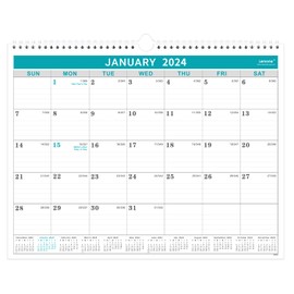 Calendar 2024-12 Monthly Wall Calendar 2024 from January 2024 to December 2024, 2024 Calendar with Julian Date, 14.75 x 11.5 Inches, Thick Paper for Organizing
