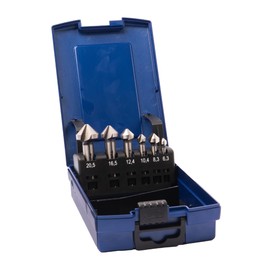 GSR Professional HSS countersink set, DIN 335 C, 90° countersink set for metric countersunk screws, 6 pieces, countersink drill, HSS countersink, deburring drill holes, metal cassette
