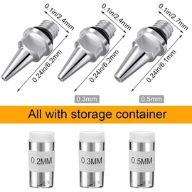 Magicrose 24pcs Airbrush Replacement Parts Kit with Airbrush Nozzle,Needle,Nozzle Cap,Mini Wrench,Cap Protective Sleeve, Airbrush Cleaning Kit Replacement Part