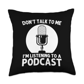 Cool Podcast For Men Women Podcaster Microphone Station Throw Pillow