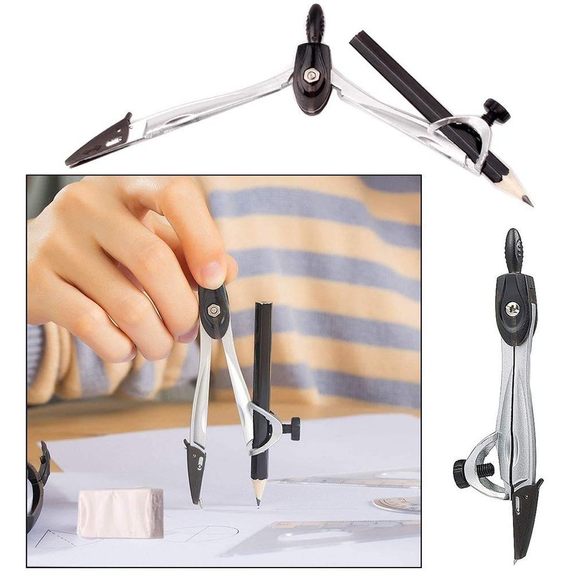 Geometry Set, Compass Maths Set, School Supplies, Compass, 10-Piece Set,