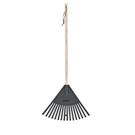 Superio Kids Rake with Hardwood Handle, Durable Plastic Rake to Sweep Leaves in Lawn and Tidying Up The Garden, Grey 34" Height (1)