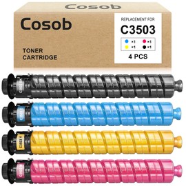 COSOB MP C3503 Toner Cartridge Remanufactured Replacement for Ricoh MP C3503 C3003 C3004 C3504 ( Black / Cyan / Magenta / Yellow, 4-Pack)