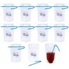 Let’s Party Collapsible Plastic Drink Pouches with Straws Bulk 50