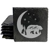 Mystic Moon and Stars Slate Coasters - Laser Etched Bear
