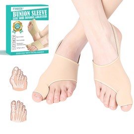 Hallux Valgus Socks, Hallux Valgus Bandage, Hallux Valgus Correction, Bunion Corrector with Fixed Strap, Hallux Valgus Splint, Hallux Valgus Correction for Men and Women (Skin Colour, L)