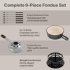 Swissmar Lugano Cast Iron Cheese Fondue Set, 9-Piece, 2 QT
