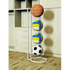 GZZYPZ Ball Stand, 4 Tier Stand Stand, Ball Supplies Storage Stand, Entrance Storage, Easy to Assemble (White)