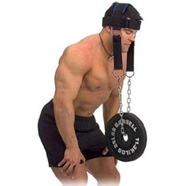 Neck Exercise Trainer-Adjustable Neck Harness for Weight Training/Neck Exerciser with Chain Weight Lifting Chin & Head Neck Exerciser Straps Gym Bodbuilding Equipment and Neck Injury Recovery