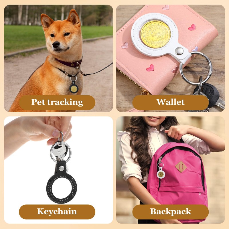 guduling 2 Pcs Coin Holder Keychains,Quarter Holder Keychain,Leather Quarter Keychain,Waterproof