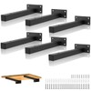 Floating Shelf Brackets 10 Inch, Heavy Duty Black Industrial Pipe