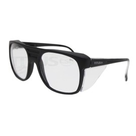 TITUS G12 Retro Style Safety Glasses Soft Folding Stainless Steel Mesh OR Color Matched Side Shield (Z87+ MODEL/Black Frame/Clear Lens, Glasses Only)