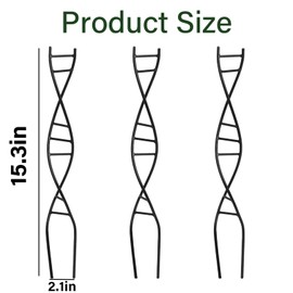 Yohsnor 3 Pcs Indoor Plant Trellis Set - Black Metal DNA Design for Potted Plants, Small Houseplants & Climbing Support - Modern Home Decor & Vertical Garden Display - Perfect for Indoor & Outdoor Use