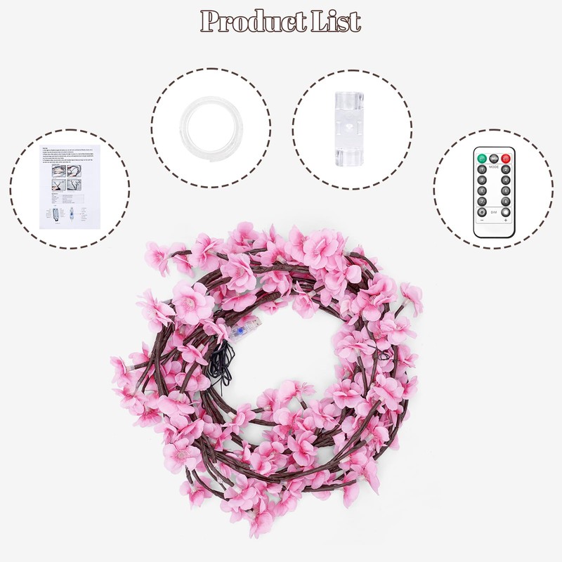 Cherry Blossom Tree Branch Lights for Wall,Cherry Enchanted Willow Vine
