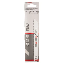 Bosch Professional 5 pieces Sabre Saw Blade S 922 HF Flexible for Wood and Metal (Length 150 mm, sabre saw accessories)