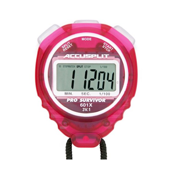 ACCUSPLIT Pro Survivor - A601X Stopwatch, Clock, Extra Large Display (Cherry)
