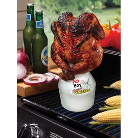 Ceramic Steamer Beer Can Roaster- Fat Boy Sittin' Chicken Marinade Barbecue Cooker- Extra Large Base for Sides Dishes and More