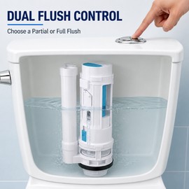 Dual-Flush Split Toilet Drain Valve, 18.5–29cm Size Options