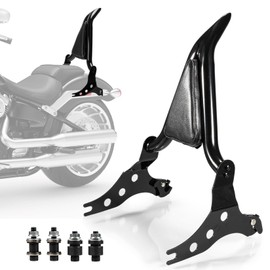 Psler 22" Sissy Bar, Detachable Passenger Backrest Rear Pad for Fat Boy FLFBS 2018-2023 and for Breakout 2013-2023(Black)