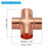 PATIKIL 1-1/8"(28.6mm) Copper Cross Pipe Fitting, 4 Way Welding Copper