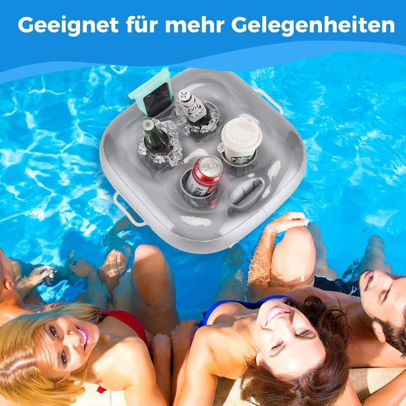 YODOOLTLY Inflatable Floating Drink Holder with 6 Holes Large Capacity