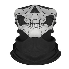 Heanvmyss Pack of 2 Skull Balaclava, Neckerchief, Men's, Multifunctional Face Mask, Ghost Mask, Motorcycle Skull Mask for Skiing, Cosplay, Bicycle, Skateboard (Black)