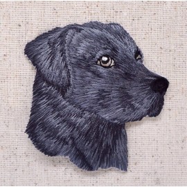 Wholesale Applique Black Lab Head Puppy/Dog Labrador Retriever  Embroidered Iron on Patch