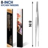 12 Inch Kitchen Tweezers with 8 Inch Plating Tweezers Stainless