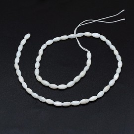 Ipotkitt 1 Strand White Oval Dyed Natural Shell Bead Strands Teardrop Spacer Shell Beads for DIY Jewelry Making Necklace Bracelet Earrings Keychains Crafts Supplies