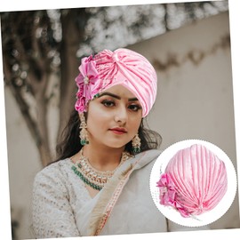 LALAFINA Versatile Satin Flower Hat for Adults Stylish Turban Comfortable Elastic Band for Wedding Outdoor