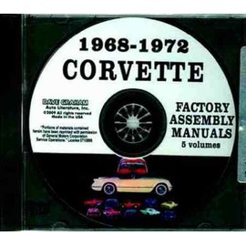 1968 1969 1970 1971 1972 CORVETTE FACTORY ASSEMBLY INSTRUCTION MANUAL CD - ALL MODELS INCLUDING; C-3, Sting Ray, Stingray, Coupe, Hardtop, Convertible - VETTE
