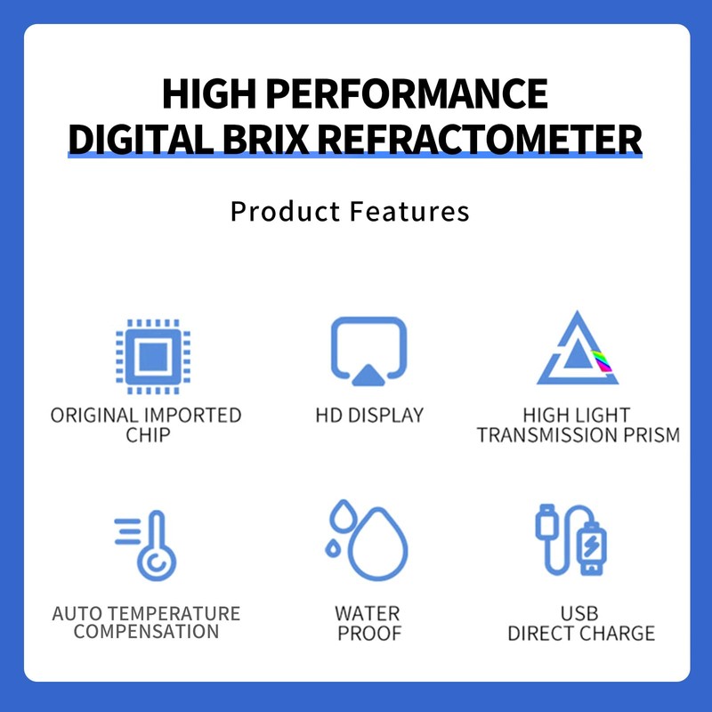 REVASRI Digital Brix Refractometer, Rechargeable Brix Meter for Liquid Sugar
