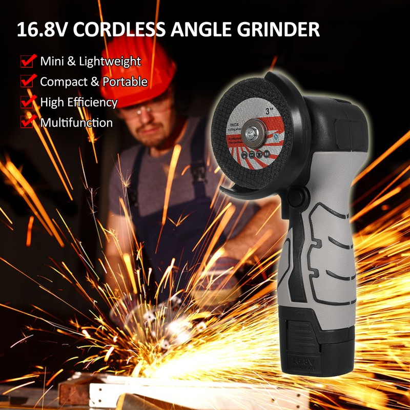Cordless Angle Grinder 7000RPM Electric Grinding Tool Mini Grinder with