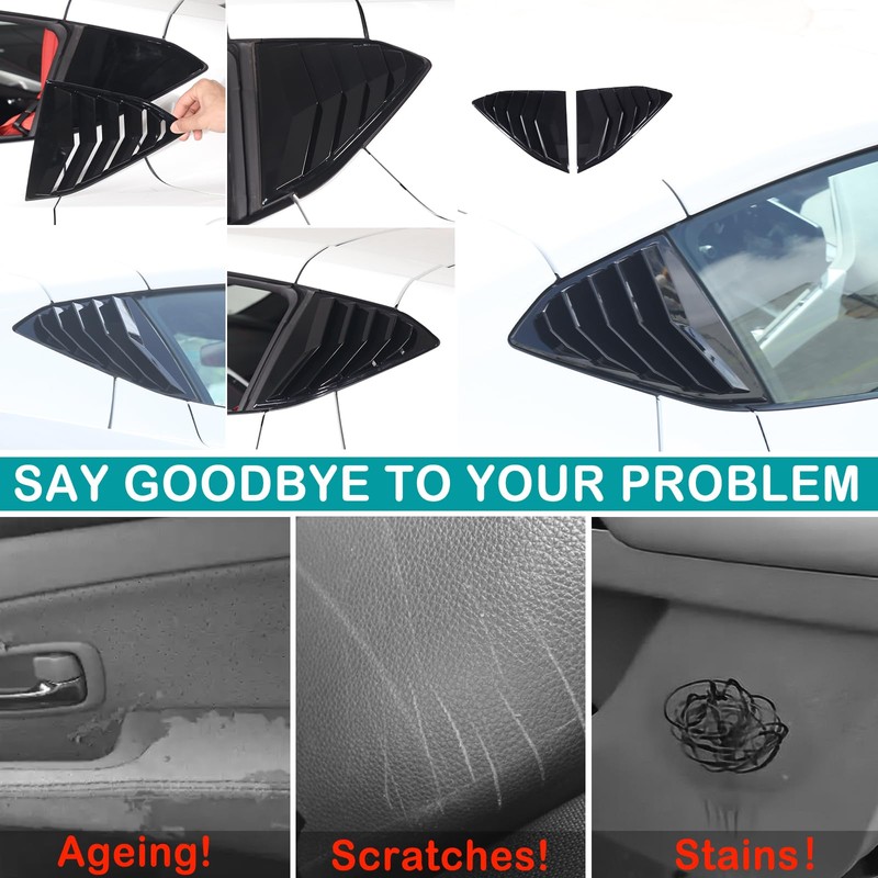 Hudiriy Rear Side Window Louvers Air Ven Decorative Compatible with