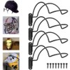4-Pack Wall-Mounted Multi-Purpose Helmet Storage Display Rack - Durable Metal